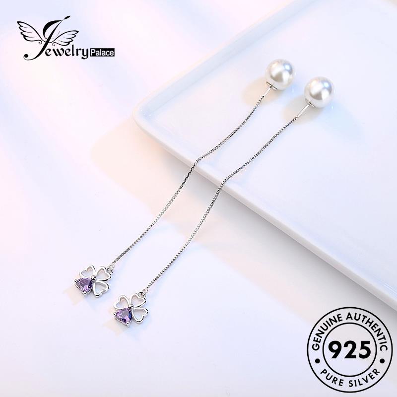 Jewelrypalace925 Asli Wanita Perak Anting Tetes Hati Beruntung E669