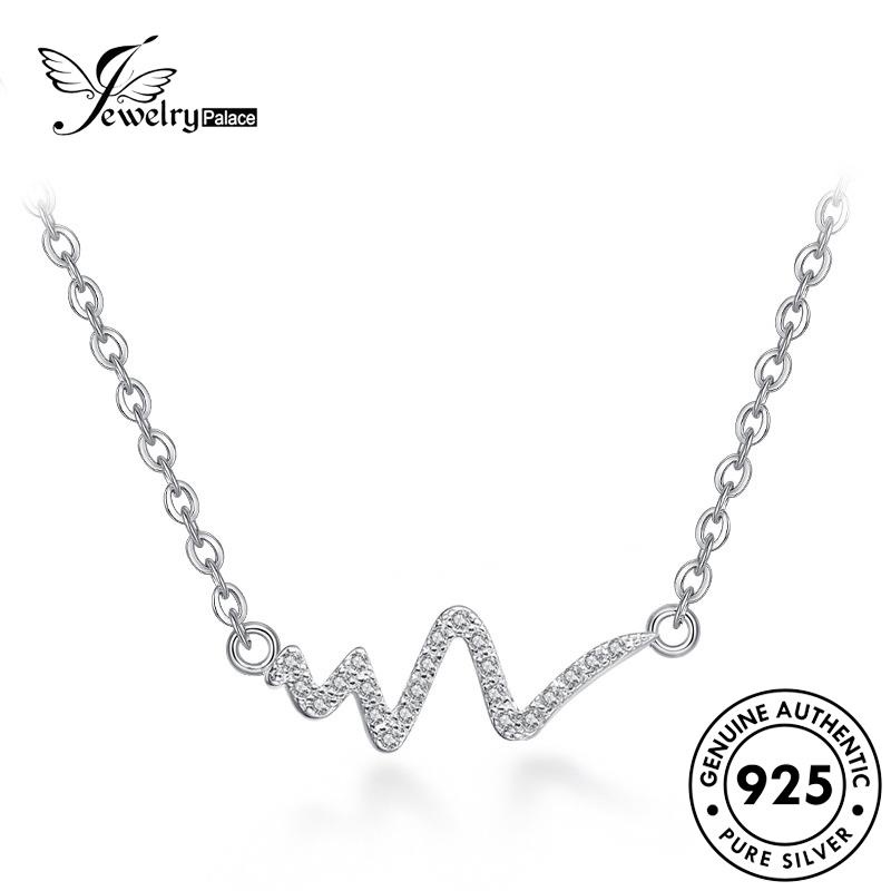 Jewelrypalace Love Wanita Perak Asli Electrogram Kalung925 Simple N10