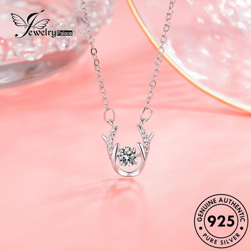 Jewelrypalace Deer925 Berlian Wanita Kalung Perak Elegan Asli Moissanite N40