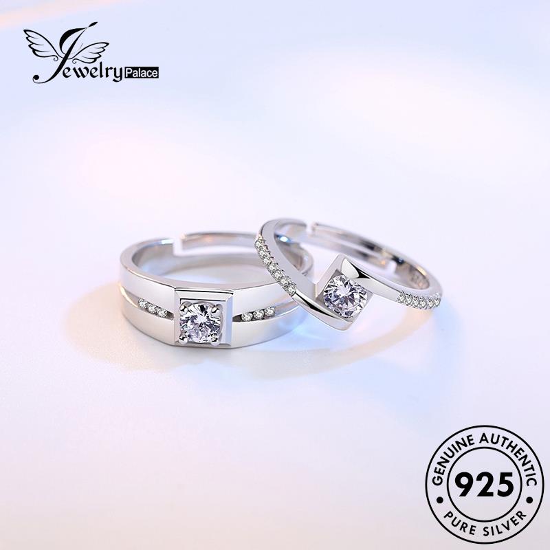 Jewelrypalace Moissanite Perak925 Hati Korea Asli Berlian Cincin Pasangan Versi Bentuk R49