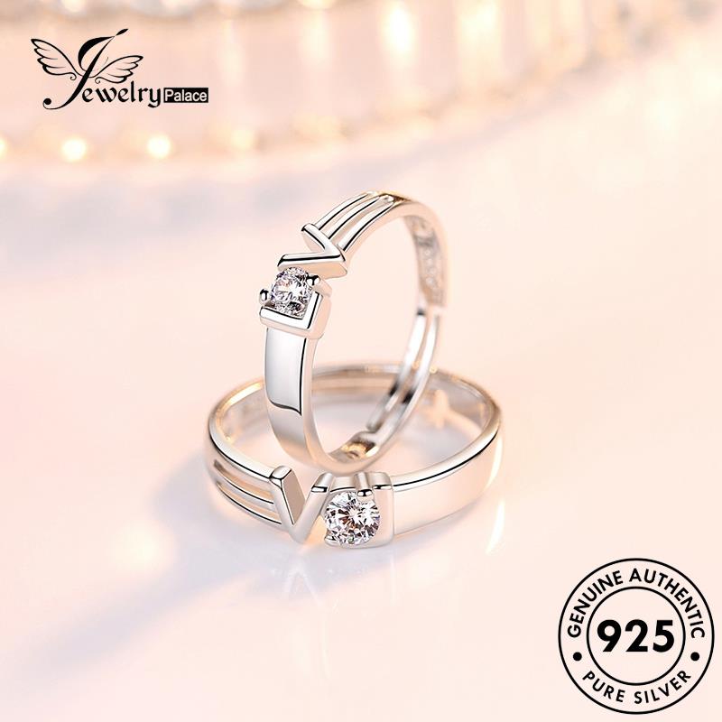 Perhiasantempat Versi Perak Love925 Cincin Korea Asli Couple R102