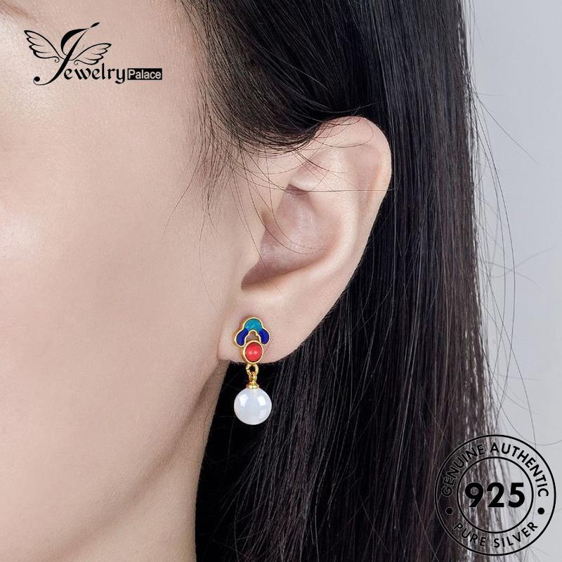 Jewelrypalace Set Emas Asli Kuno Fa Xiangyun Giok Wanita Kalung925 Perak S3