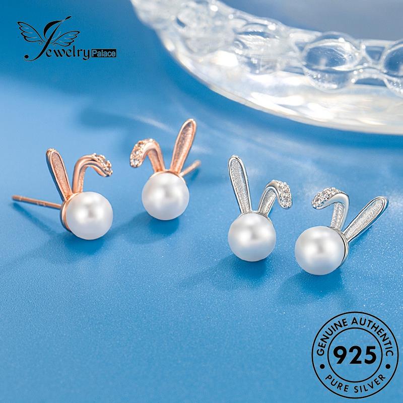 Jewelrypalace Anting Tusuk Mutiara Wanita Silver Rabbit Playful925Asli E798