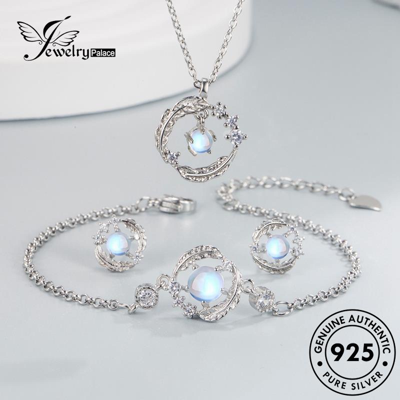 Perhiasantempat Wanita Kalung Star Opal Perak925Asli Romantis Set S27