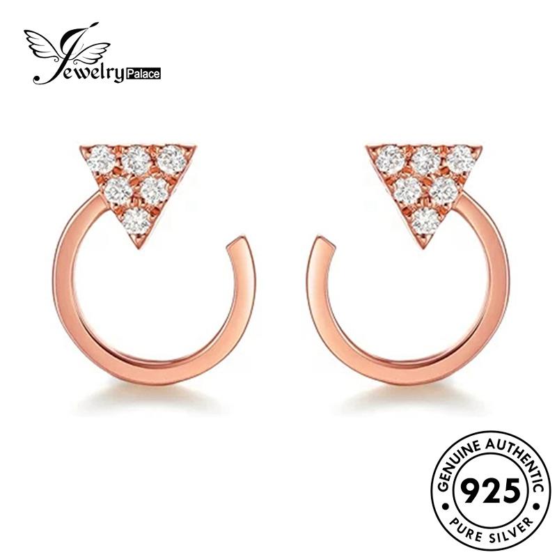 Jewelrypalace 925liter Stud Anting Potong Rambut Berlian Wanita Moissanite Perak Asli E804