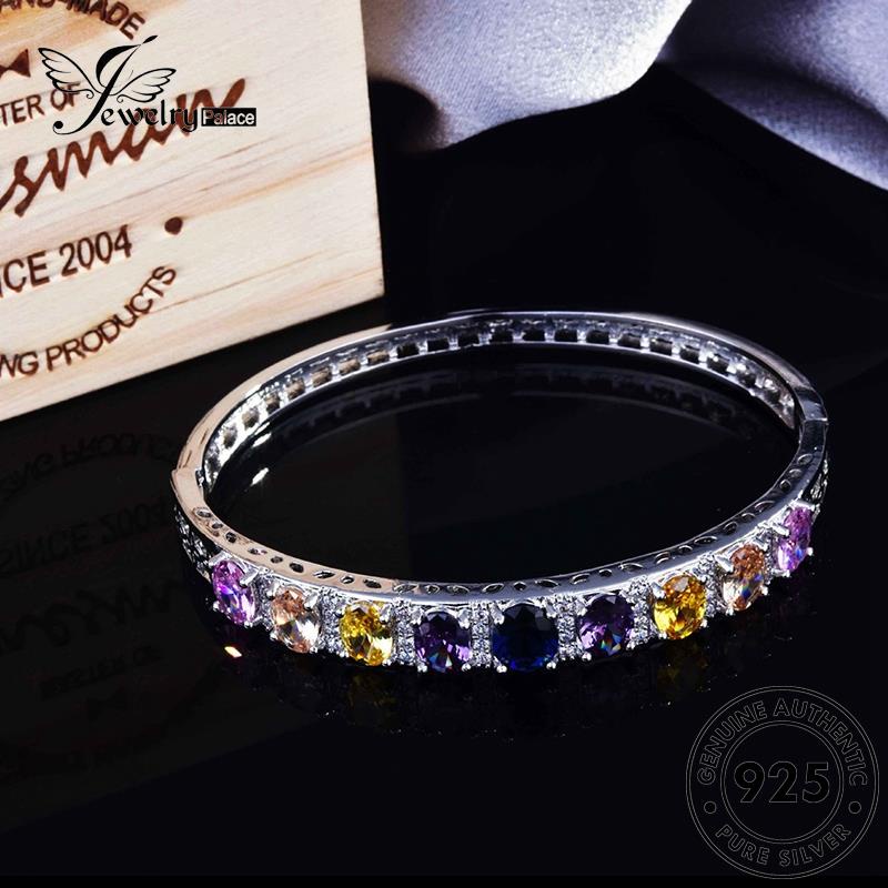 Jewelrypalace Perak Wanita Asli925 Gelang Kristal Ujung Tinggi B549