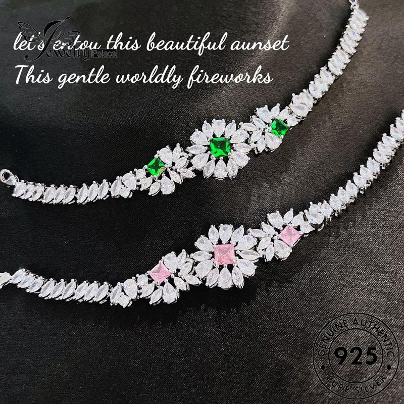 Perhiasantempat Wanita Moissanite Gelang925 Berlian Asli Mewah Perak B569