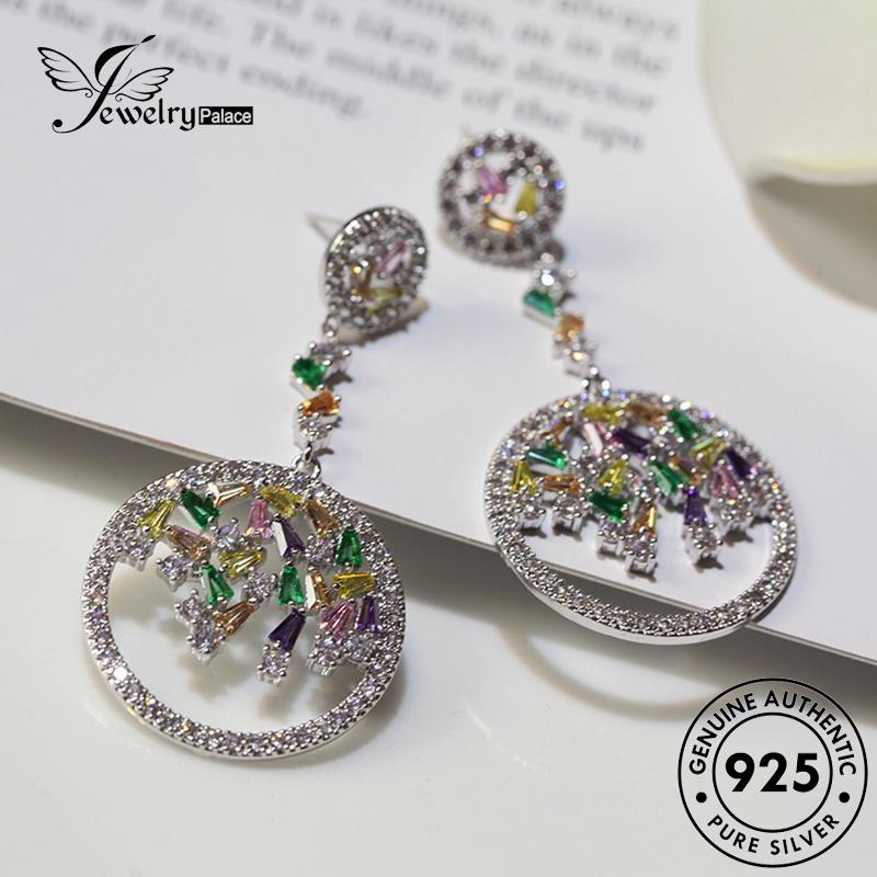 Jewelrypalace The Moissanite Stud Berlian Perak Asli925 Wanita Anting Lingkaran E185