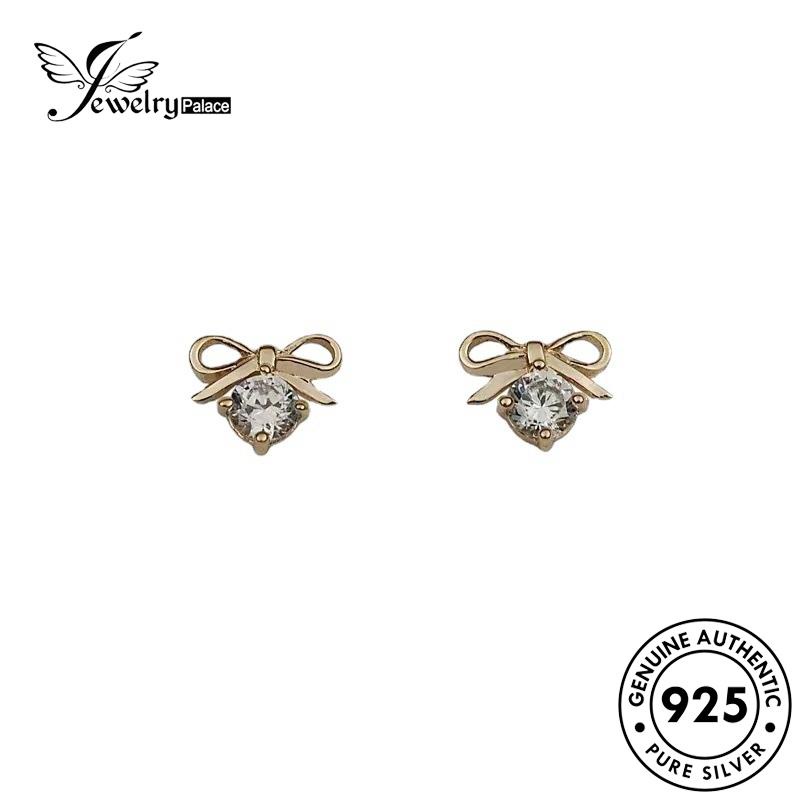 Jewelrypalace Anting Wanita Kupu925 Stud Perak Asli Berlian Moissanite E65