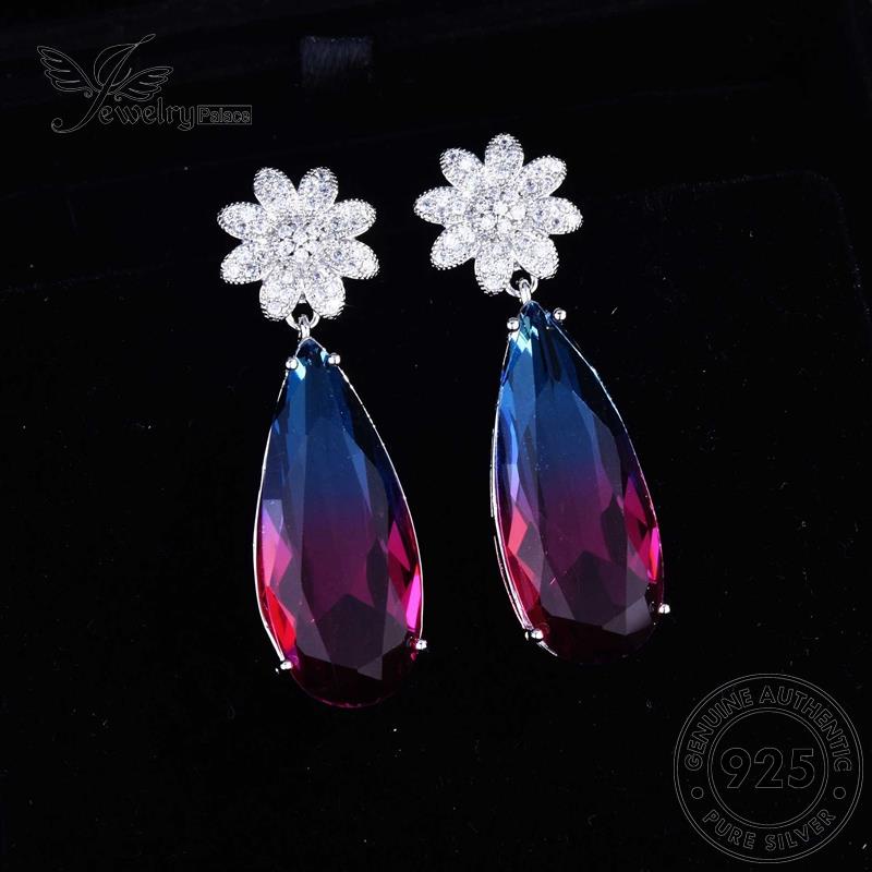 Jewelrypalace Drop Water Amethyst925 Anting Perak Asli Wanita Stud E807