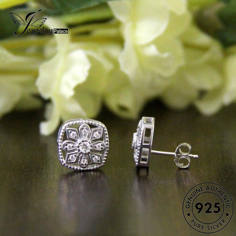 Jewelrypalace Asli925 Stud Wanita Moissanite Perak Snowflake Anting Berlian E752