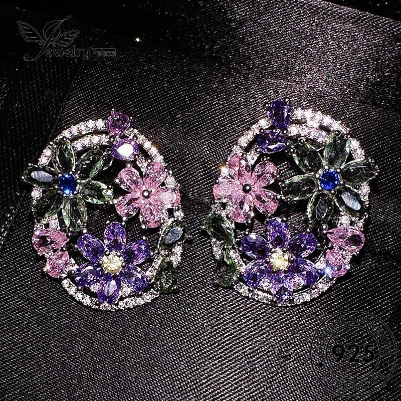 Jewelrypalace Anting Kecubung Perak Asli Tusuk Bunga The Women925 E981