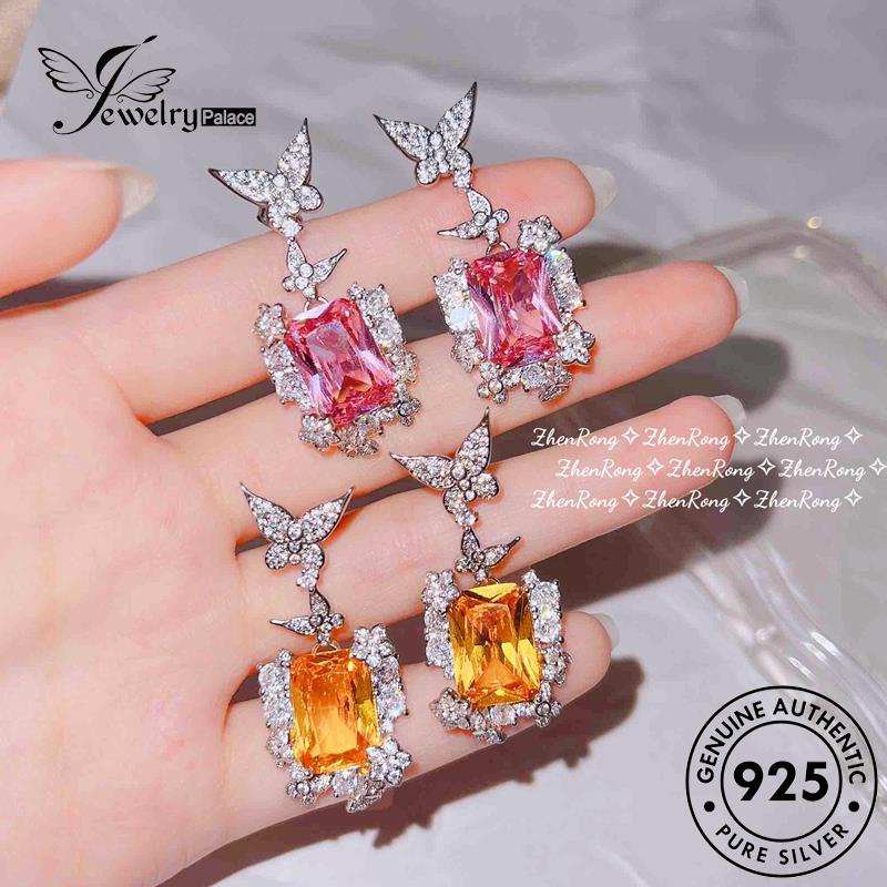 Jewelrypalace Stud Perak Asli Citrine Butterfly925 Anting Wanita E988