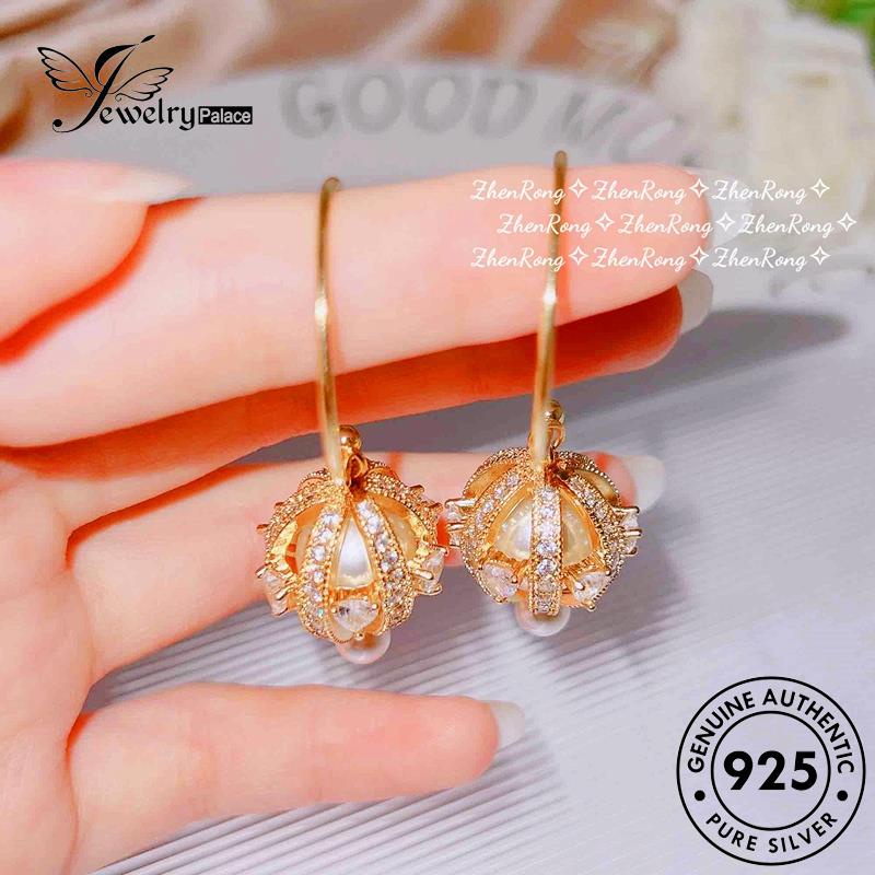 Jewelrypalace Anting Bulat925 Wanita Emas Asli Tusuk Silver Mutiara E990