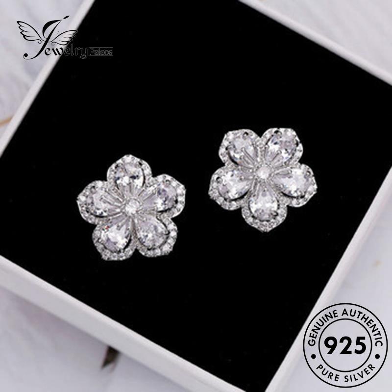 Jewelrypalace Anting Berlian Silver Cherry Stud Asli 925bunga Moissanite Wanita E958