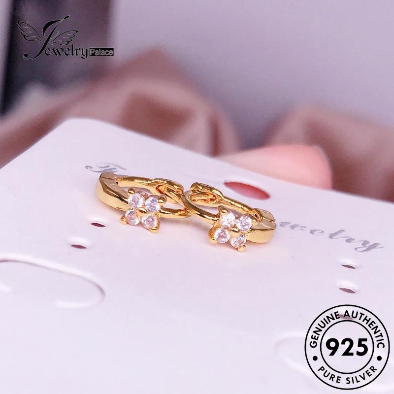 Jewelrypalace Perak925 V Wanita Anting Berlian Asli Hoop Huruf Moissanite E1039