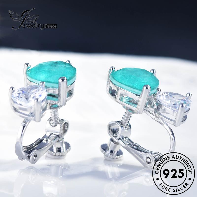 Jewelrypalace Berlian Wanita Perak Love Asli Moissanite Anting925 Stud E1079