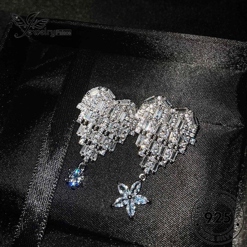 Jewelrypalace Moissanite Tusuk Berlian925 Anting Love Perak Wanita Asli E1116