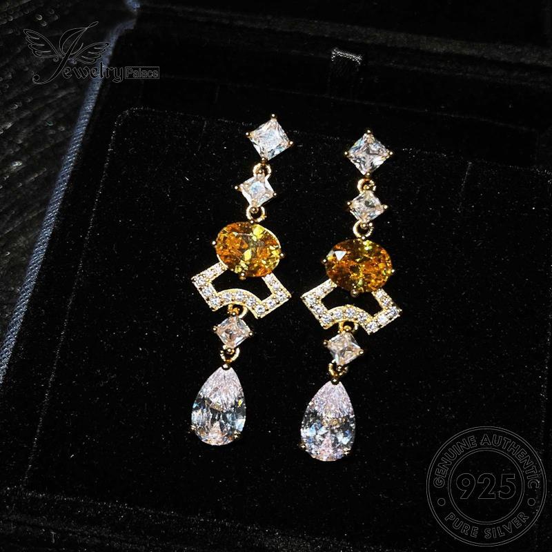 Jewelrypalace Stud Wanita Emas Citrine Sektor Asli Anting Perak925 E1125