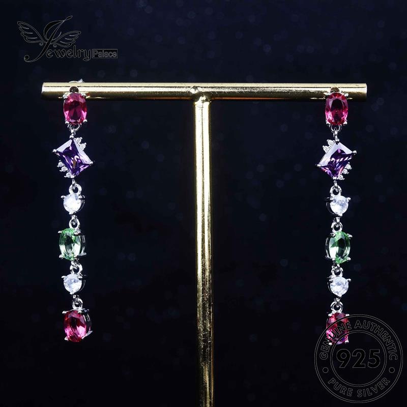 Jewelrypalace Anting Amethyst925 Wanita Perak Tusuk Geometri Original E1106