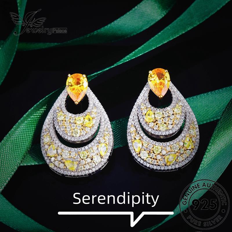 Jewelrypalace Anting Citrine Perak Stud925 Sektor Anting Asli Wanita E1187