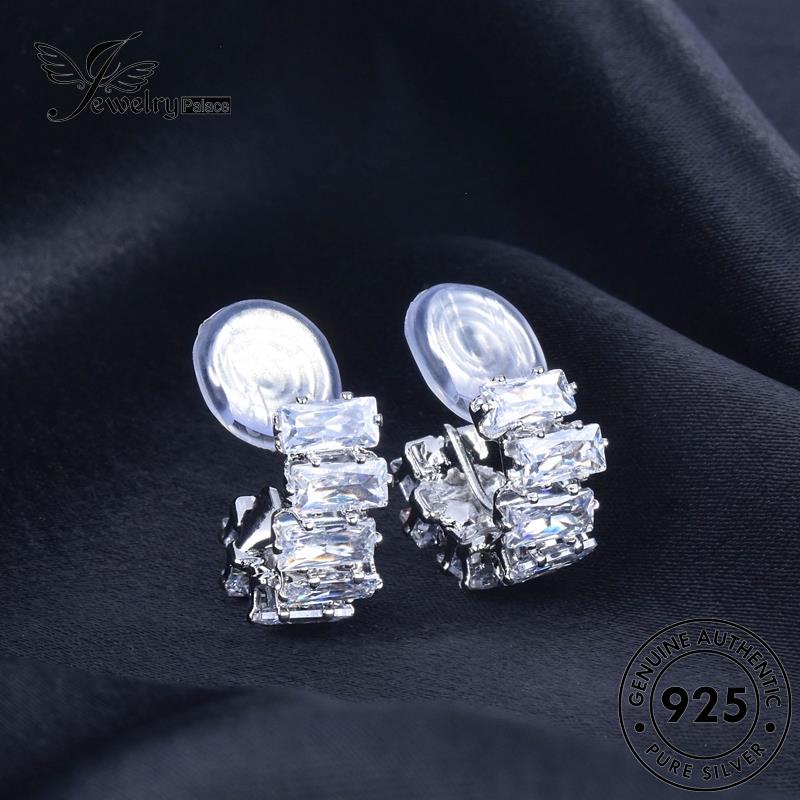 Jewelrypalace Anting Hoop Tidak Teratur Berlian Asli Perak925 Emas Moissanite Wanita E1274