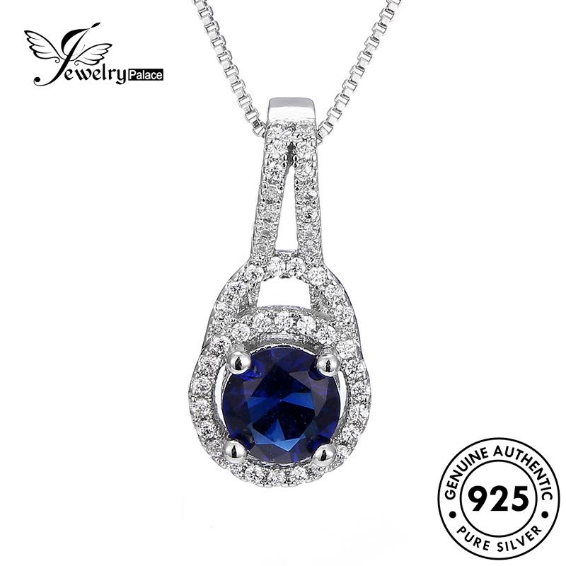 Jewelrypalace Creative Original Kalung Perak Wanita Lingkaran925 Safir N358