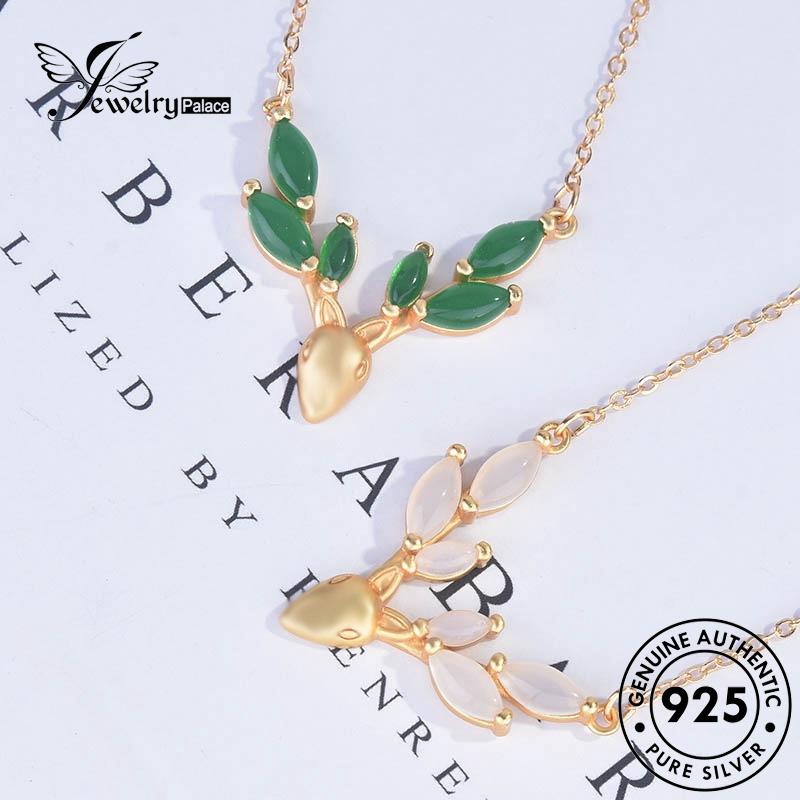 Jewelrypalace Fashion Giok Asli925 Fawn Kalung Perak Wanita N458