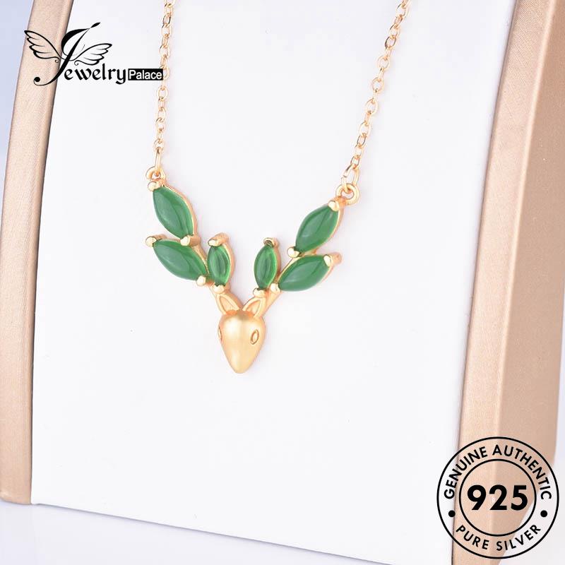 Jewelrypalace Fashion Giok Asli925 Fawn Kalung Perak Wanita N458