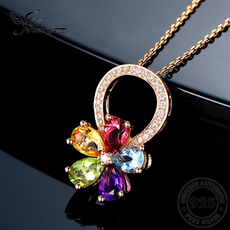 Jewelrypalace Perak Asli Ruby Kalung925 Bunga Wanita Fashion N789