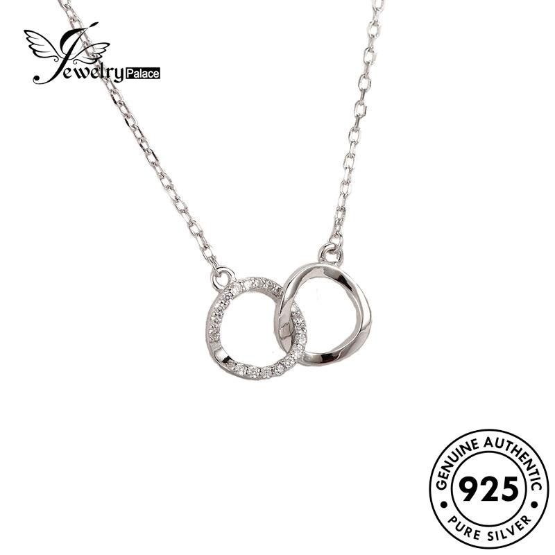 Jewelrypalace Asli Simple Double Perak Wanita925 Kalung Cincin N1017