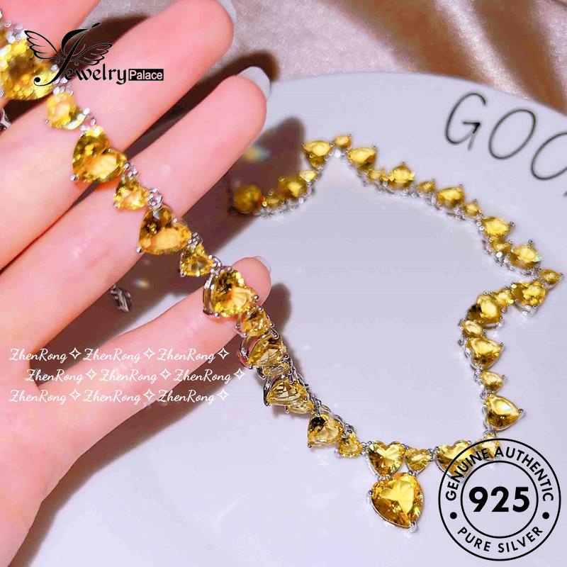 Jewelrypalace Citrine Wanita Perak925 Kalung Kreativitas Asli N1135