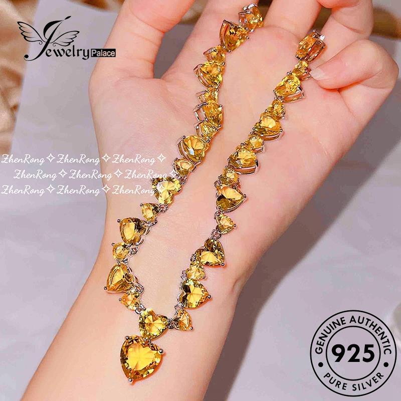 Jewelrypalace Citrine Wanita Perak925 Kalung Kreativitas Asli N1135