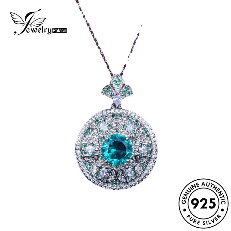 Jewelrypalace Fashion Zamrud Wanita925Asli Kalung Perak Bulat N1166