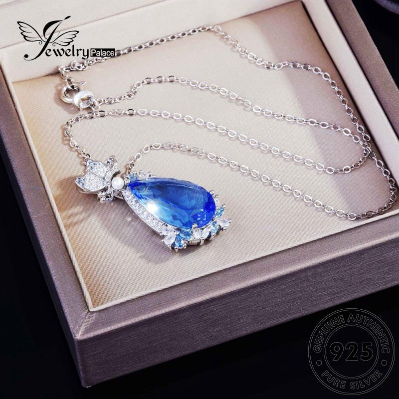 Jewelrypalace Fashion Perak Drop925 Safir Asli Wanita Kalung N1211