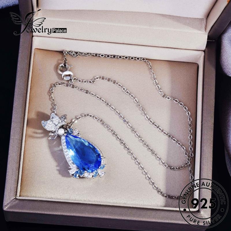 Jewelrypalace Fashion Perak Drop925 Safir Asli Wanita Kalung N1211