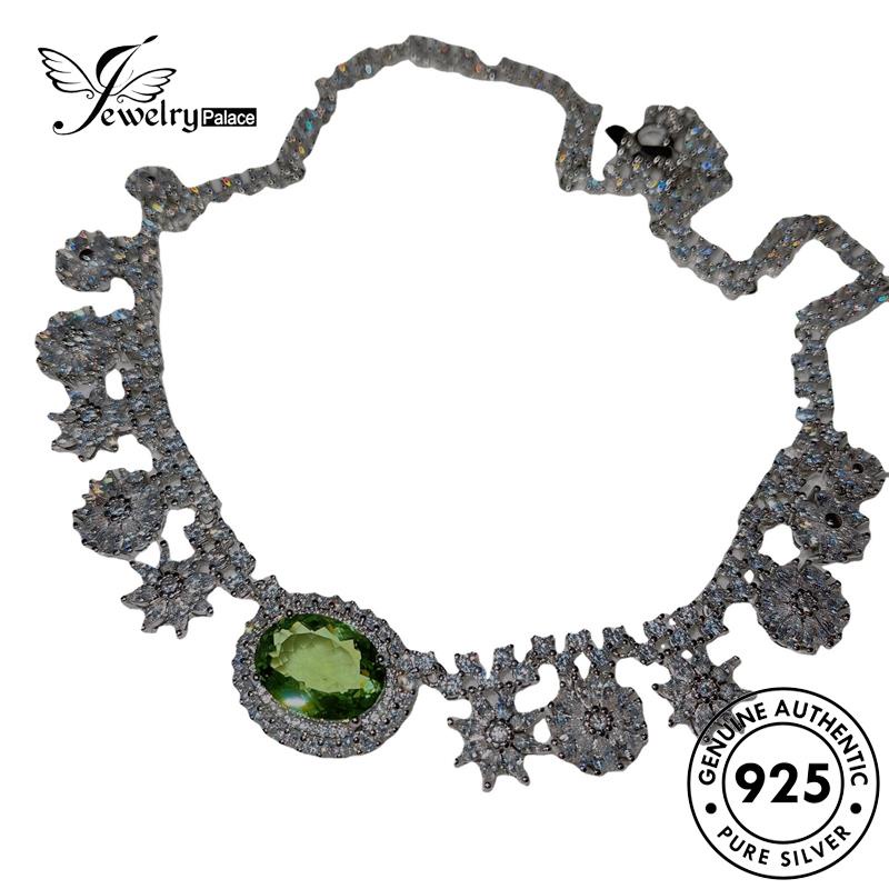 Jewelrypalace Berlian Cerah Wanita Perak Asli Moissanite Kalung925 N1317