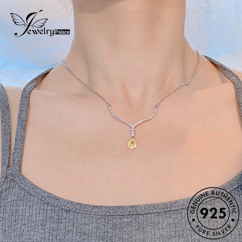 Jewelrypalace Drop Fashion Kalung Perak Asli Wanita Citrine925 N1328