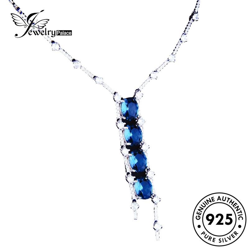 Jewelrypalace Sapphire Perak925 Wanita Elegan Rumbai Kalung Asli N1335