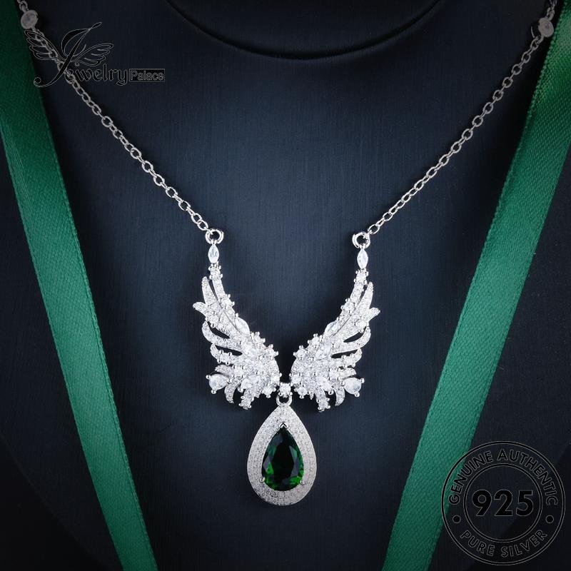 Jewelrypalace Wanita Emerald Asli Perak925 Kalung Sayap Modis N1339