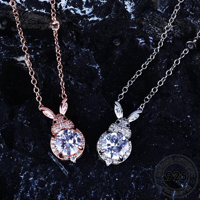 Jewelrypalace Wanita Kalung Perak Berlian Moissanite Emas Asli925 Bunny Fashion N1449
