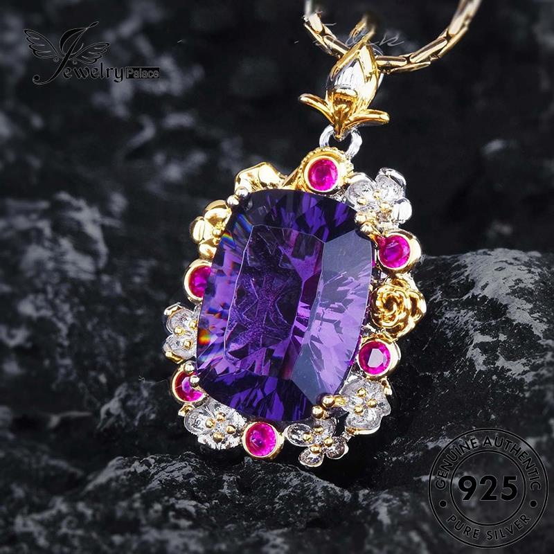 Jewelrypalace Kalung Ukir925 Wanita Fashion Asli Amethyst Silver N1574