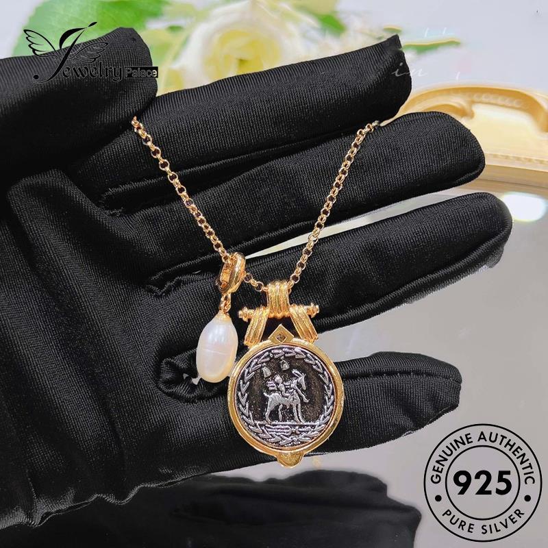 Jewelrypalace Baroque Asli Mutiara Wanita Retro925 Kalung Perak N1592