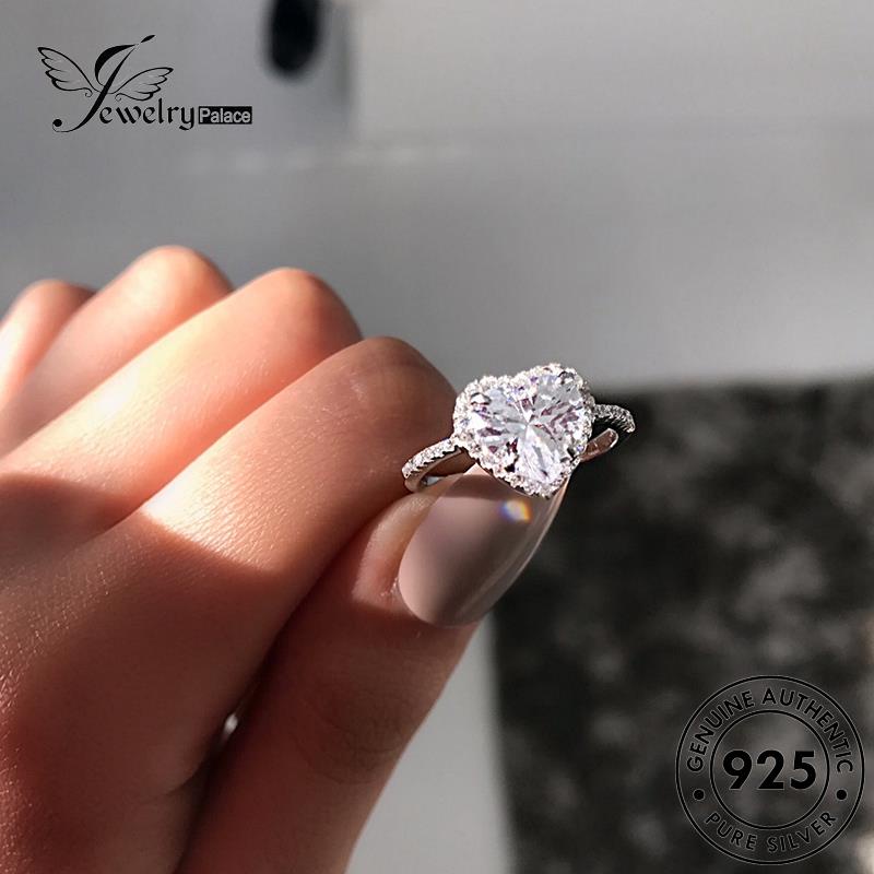 JEWELRYPALACE korea Classic Wanita Perak 925 Nikah Murni Sterling Silver Asli Aksesori Moissanite Cincin Perhiasan Original Silver Kawin Diamond R62