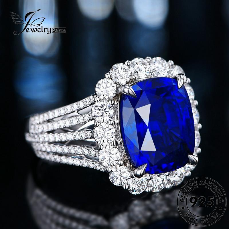 JEWELRYPALACE Original Perhiasan Nikah Oval Murni Aksesori korea Silver Gold Asli Cincin Sapphire 925 Sterling Silver Wanita Vintage Kawin Perak R77