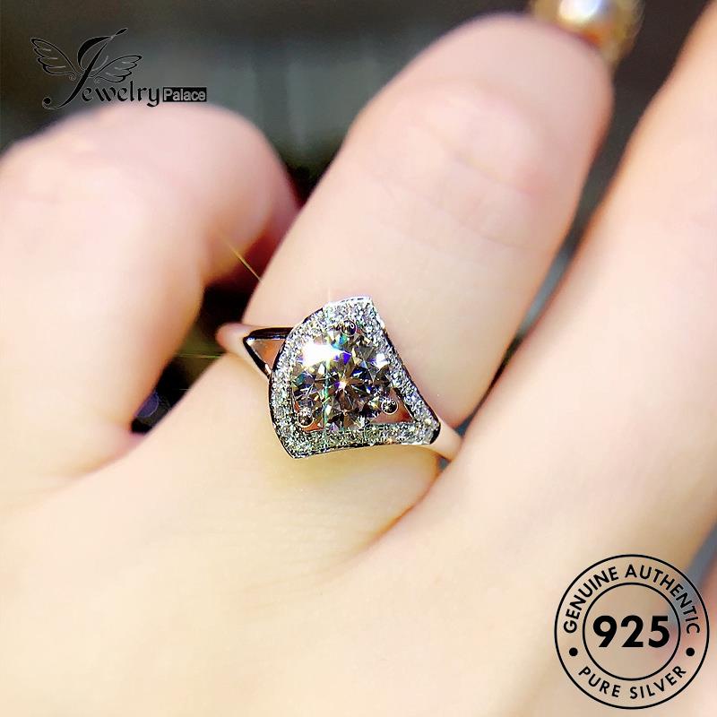 JEWELRYPALACE 925 Kawin Perak Sterling korea Cincin Silver Silver Murni Moissanite Skirt Aksesori Shape Diamond Wanita Nikah Fashion Original Perhiasan Asli R314