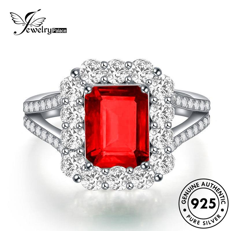 Jewelrypalace Asli Kotak925 Wanita Cincin Perak Klasik Zamrud R468