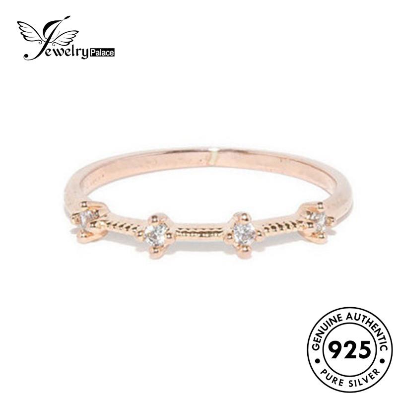 JEWELRYPALACE Silver Sterling Gold 925 korea Aksesori Original Nikah Diamond Wanita Cincin Moissanite Simple Perak Silver Asli Kawin Perhiasan Murni Mini R484