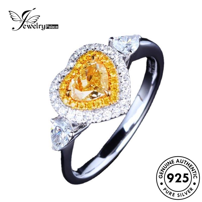 JEWELRYPALACE Murni Perhiasan Sterling Love Perak Citrine Kawin Wanita Cincin korea Silver Nikah 925 Silver Original Aksesori Asli Classic R574