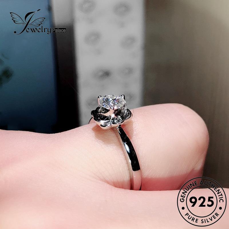 JEWELRYPALACE Kawin Sterling 925 Personalized Rose Silver Cincin Perak Perhiasan Murni Wanita Silver Aksesori Diamond Original Nikah korea Moissanite Asli R624